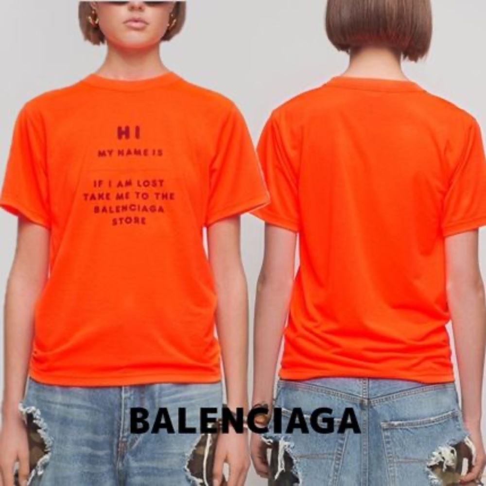 Balenciaga Slogan Printed Crewneck T-Shirt Size-S
